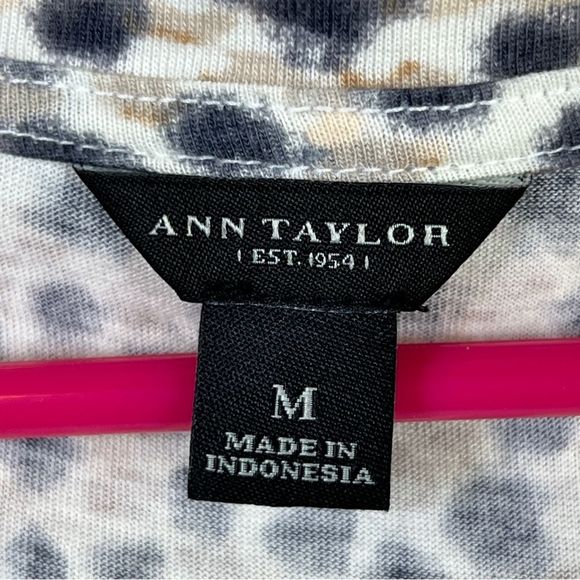 Ann Taylor Size Medium Black & Tan Animal Print Tank Top w/Clear Sequins - Picture 7 of 8